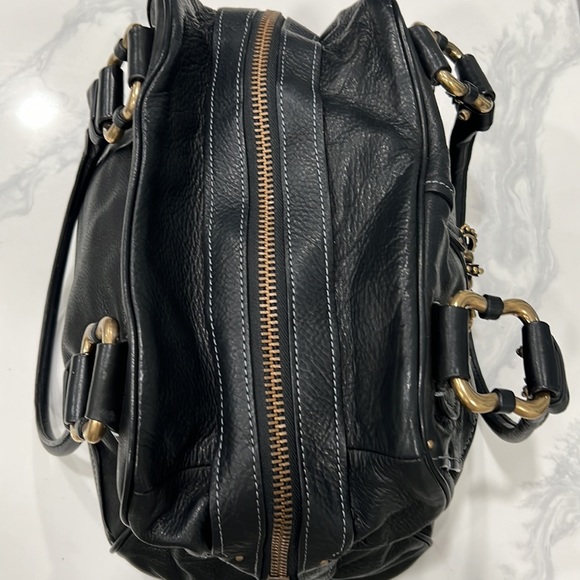 Juicy Couture RARE Large Black Leather Bag Purse Like New Beautiful Collectible - Picture 8 of 12